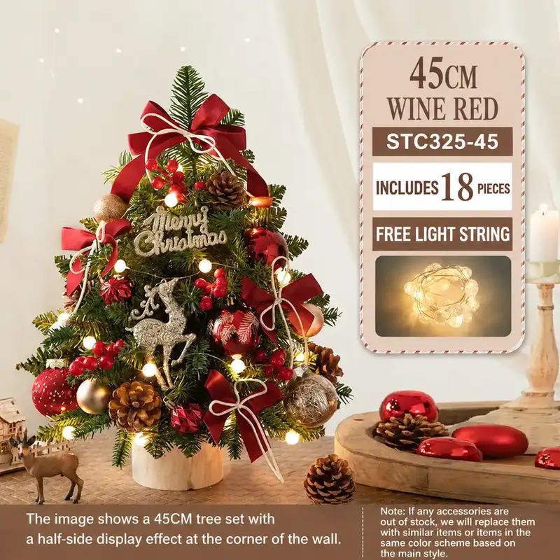 Mini desktop Christmas tree DIY kit with PE-reinforced iron bucket base