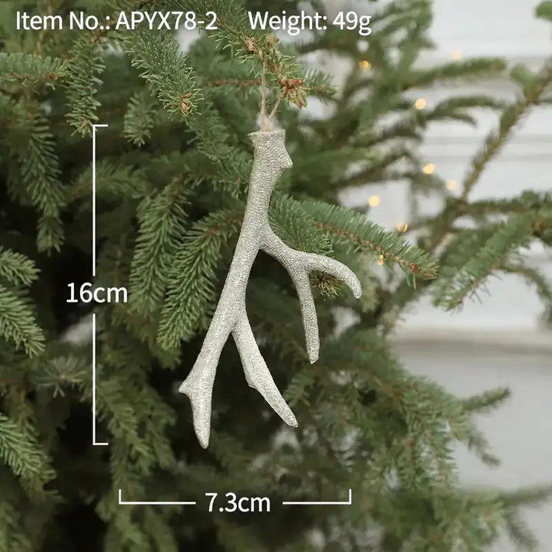 Resin Reindeer Antler Christmas Tree Ornament