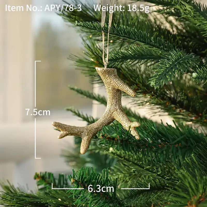 Resin Reindeer Antler Christmas Tree Ornament