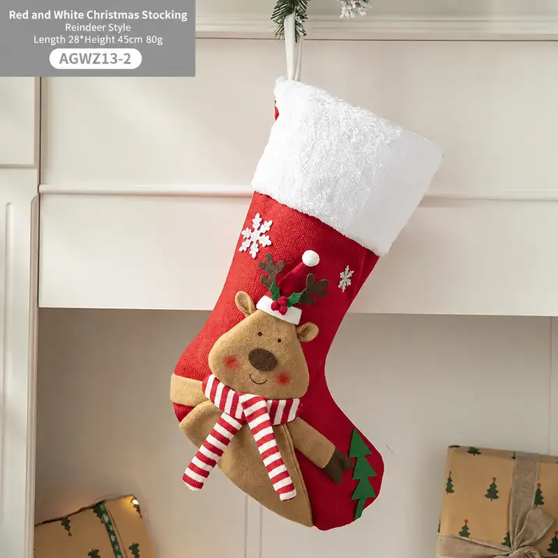 Red Santa Claus Fabric Gift Bag