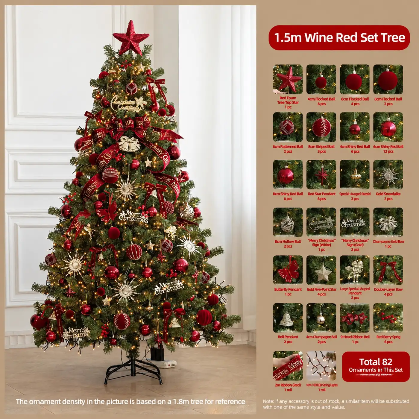 Lighted Christmas Tree with Bows