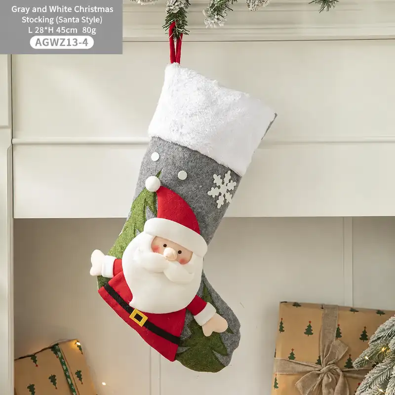 Red Santa Claus Fabric Gift Bag