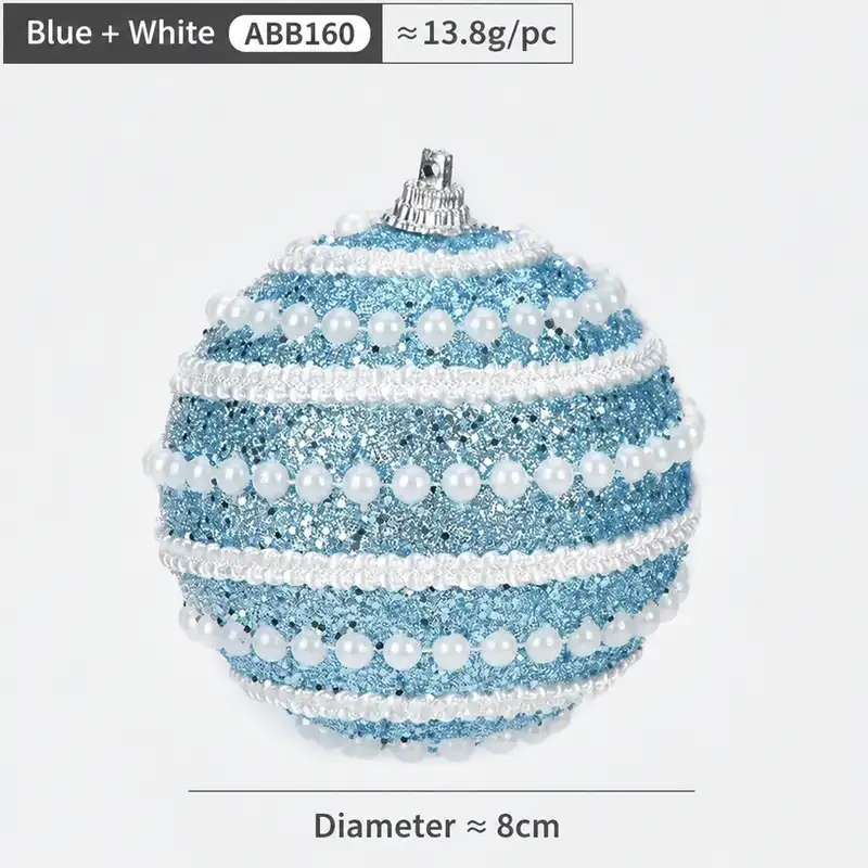Premium Pearl-Ribbed Hand-Painted Christmas Ball Ornament