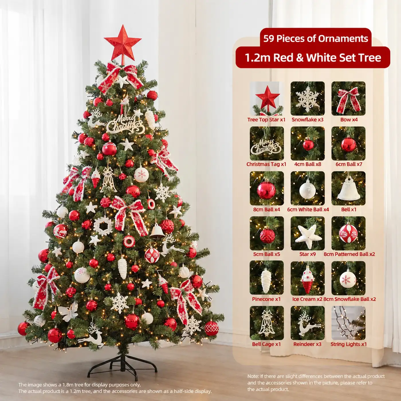 Lighted Christmas Tree with Bows