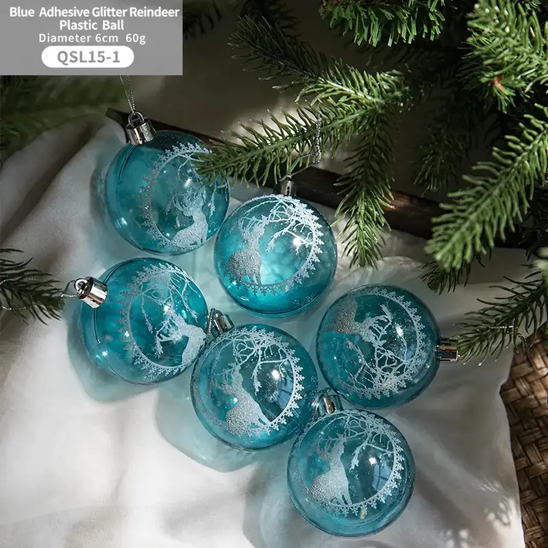 Transparent Acrylic Painted Christmas Ball Hanging Ornament