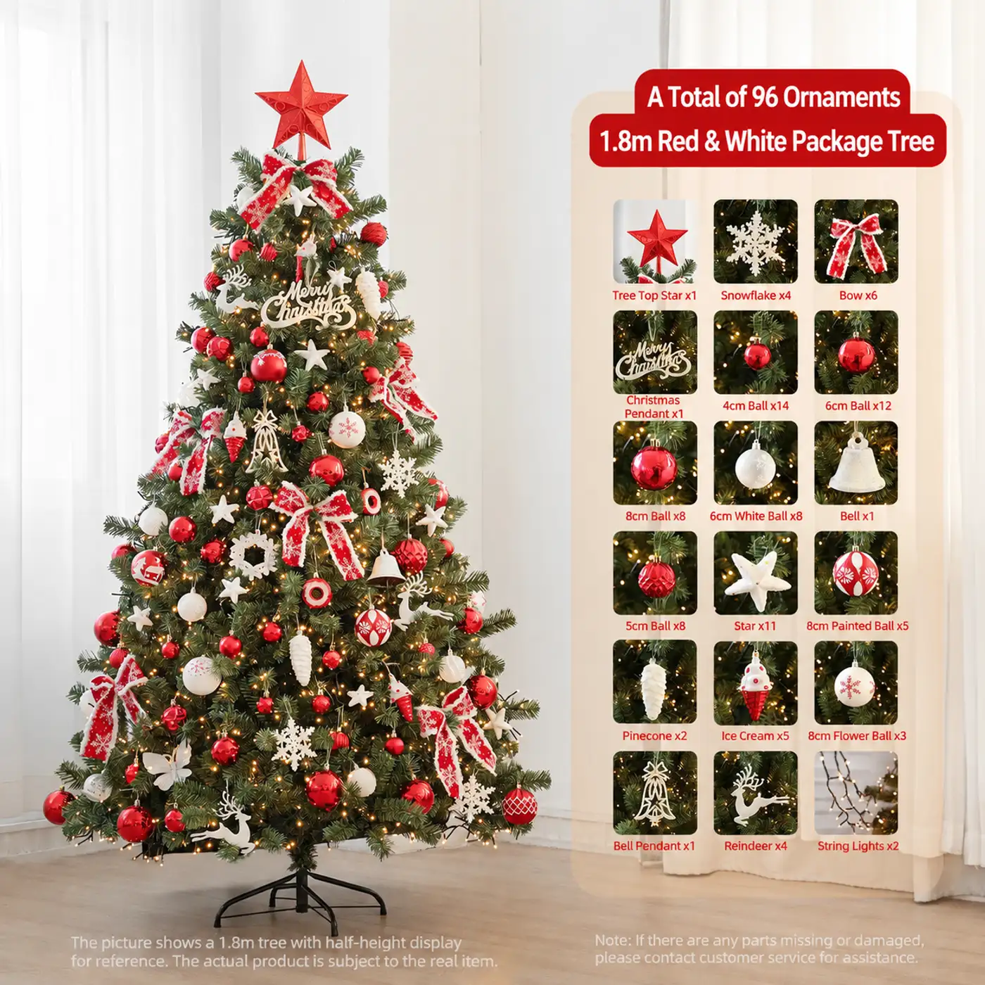 Lighted Christmas Tree with Bows