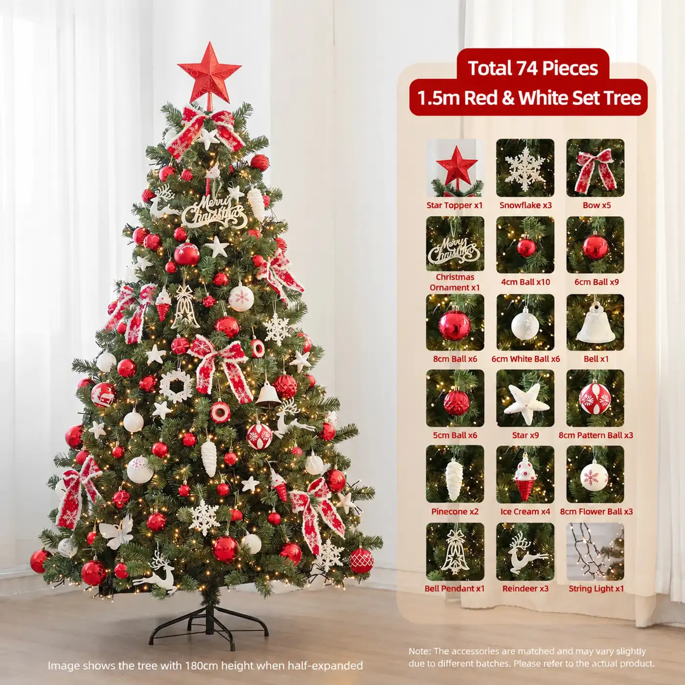 Lighted Christmas Tree with Bows