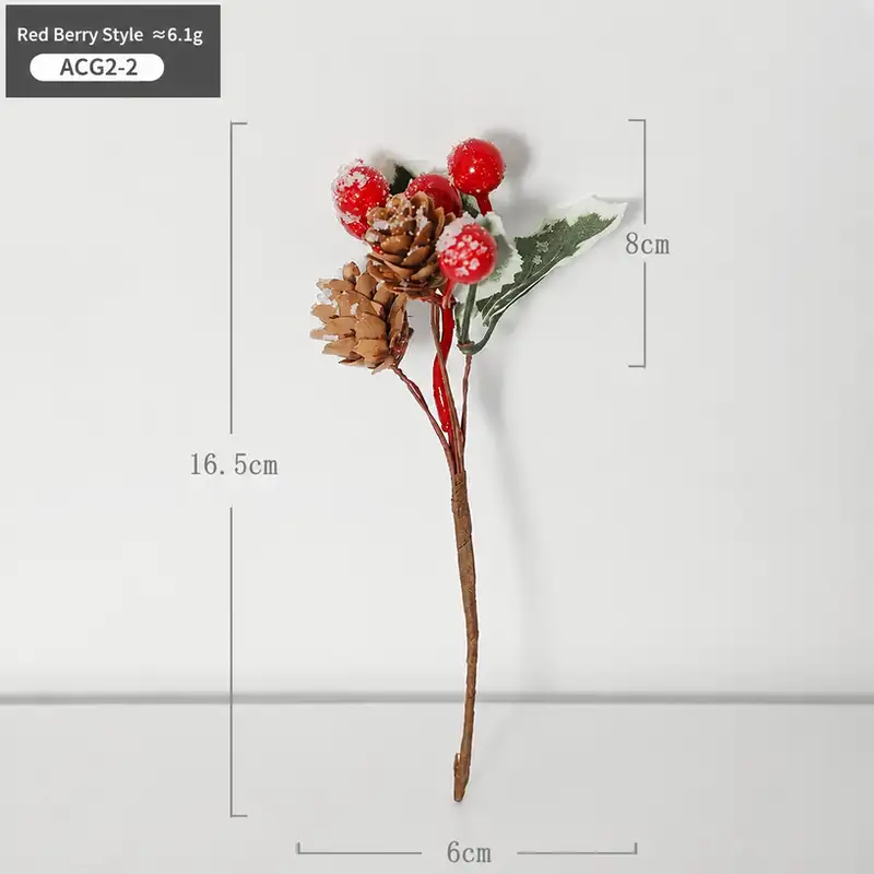 聖誕樹紅果松枝插枝裝飾