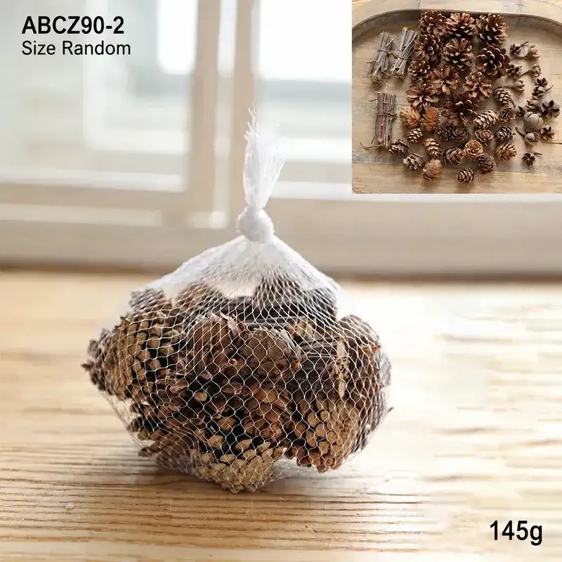 Christmas Natural Pine Cones and Raw Wood Decorative Materials