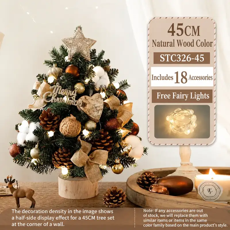 Mini desktop Christmas tree DIY kit with PE-reinforced iron bucket base