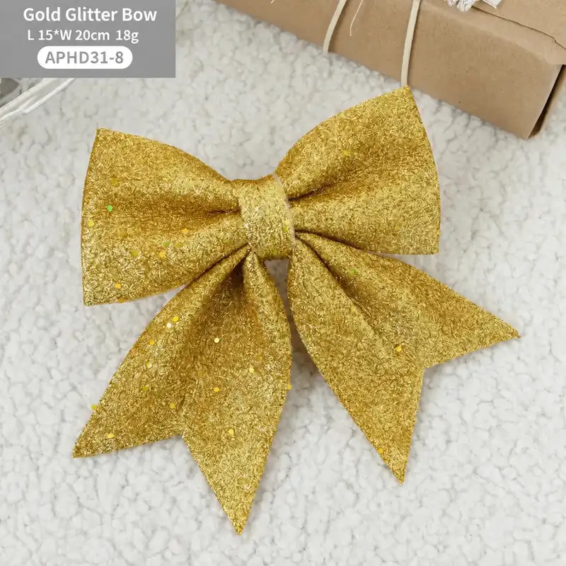 聖誕樹亮片珍珠棉蝴蝶結掛飾