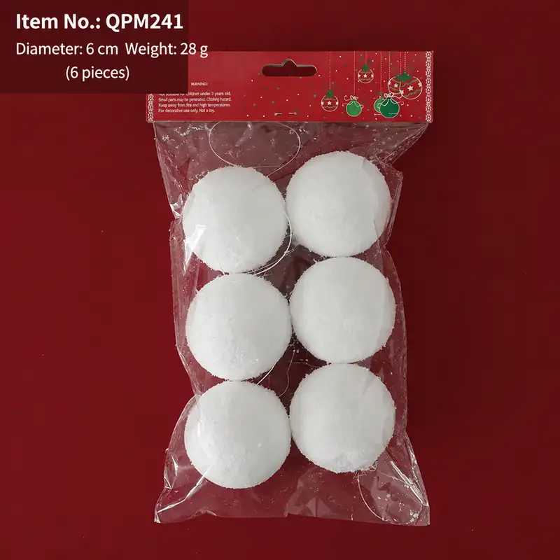 White Foam Snowball Christmas Tree Hanging Ornament