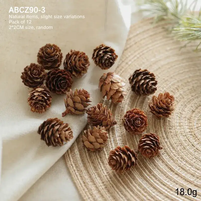 Christmas Natural Pine Cones and Raw Wood Decorative Materials
