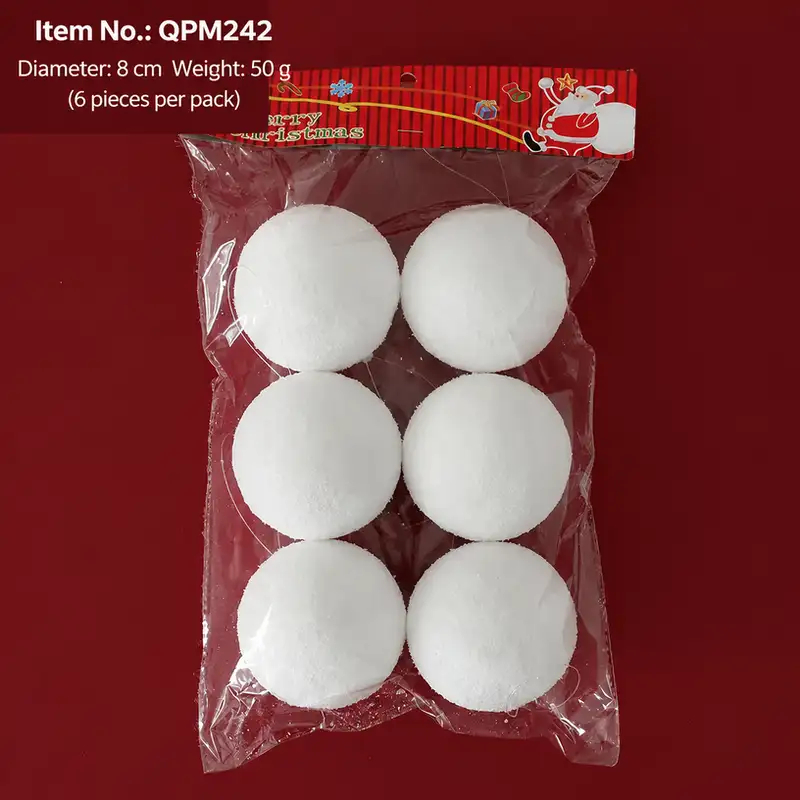 White Foam Snowball Christmas Tree Hanging Ornament