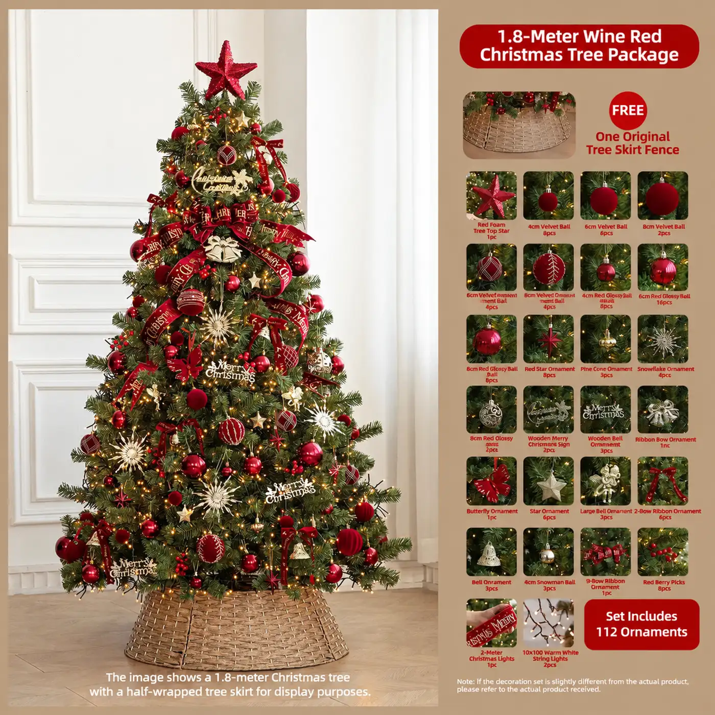 Lighted Christmas Tree with Bows