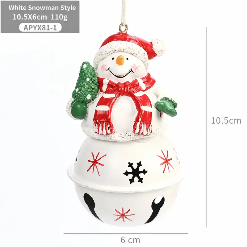 鐵製鈴鐺聖誕掛飾老人雪人造型