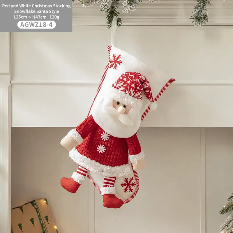 Red Santa Claus Fabric Gift Bag