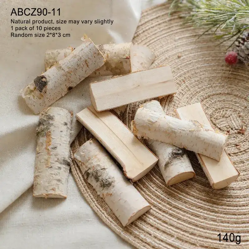 Christmas Natural Pine Cones and Raw Wood Decorative Materials