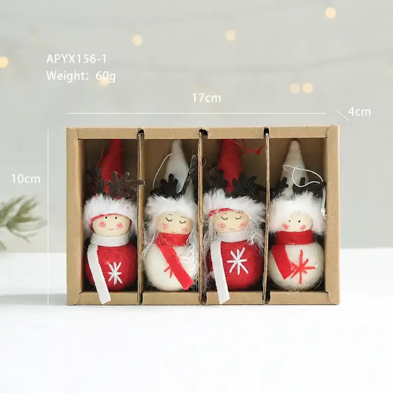 Cute Wool Felt Christmas Hanging Ornament Set