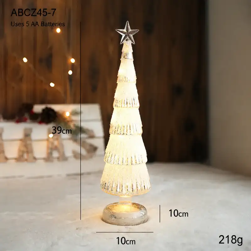 Vintage Sequin Christmas Tree Light-Up Desktop Lamp