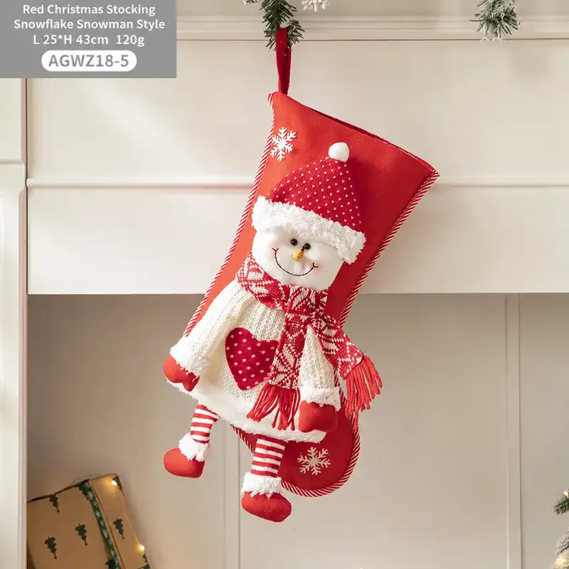 Red Santa Claus Fabric Gift Bag