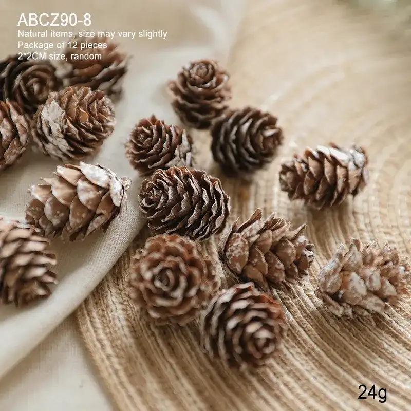 Christmas Natural Pine Cones and Raw Wood Decorative Materials