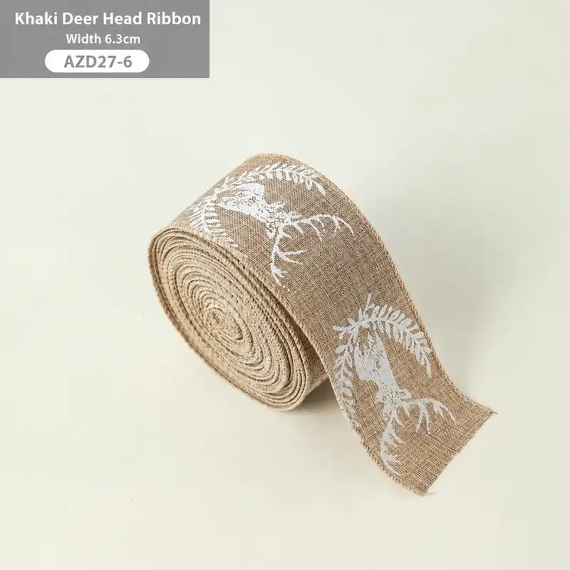 Handmade Faux Linen Christmas Bow Ribbon Decoration