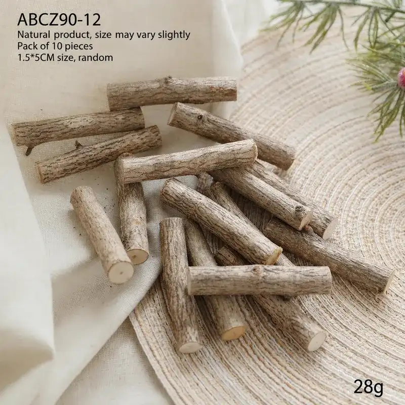 Christmas Natural Pine Cones and Raw Wood Decorative Materials