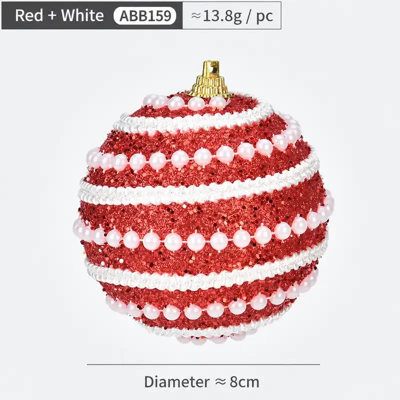 Premium Pearl-Ribbed Hand-Painted Christmas Ball Ornament