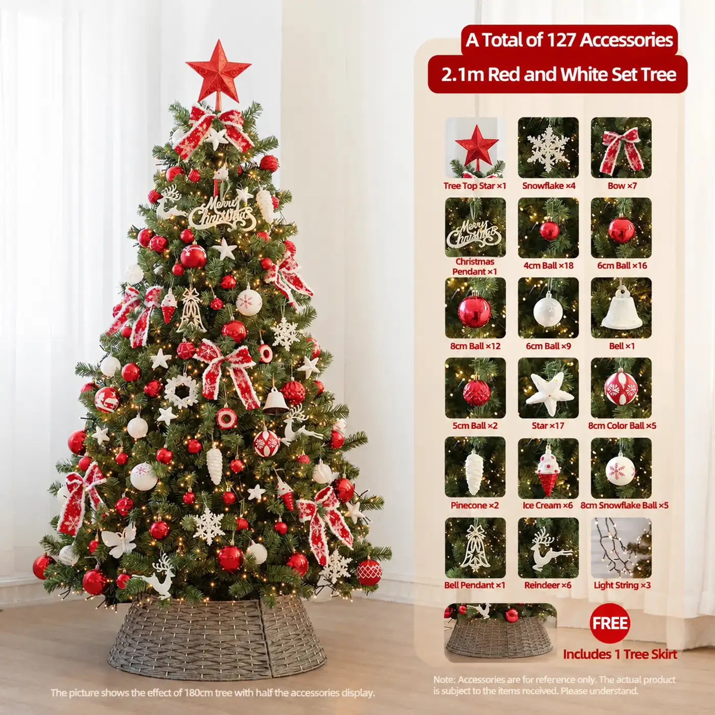 Lighted Christmas Tree with Bows