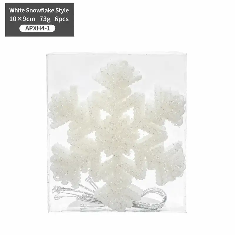 金白黏粉塑料雪花掛件聖誕樹用