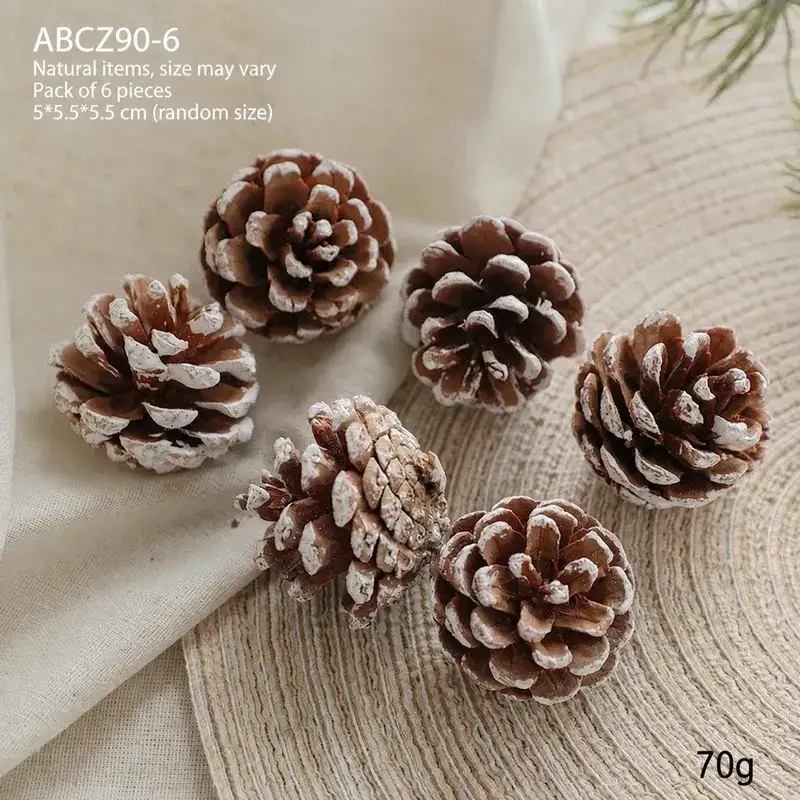 Christmas Natural Pine Cones and Raw Wood Decorative Materials