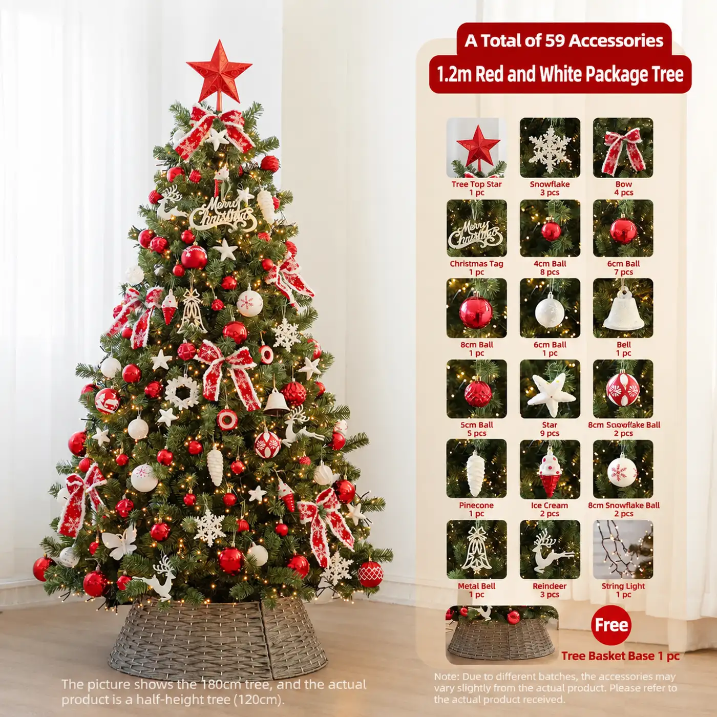 Lighted Christmas Tree with Bows