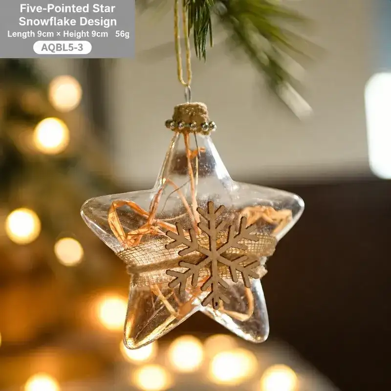 Transparent Glass White Rhinestone and Sequin Christmas Hanging Ball