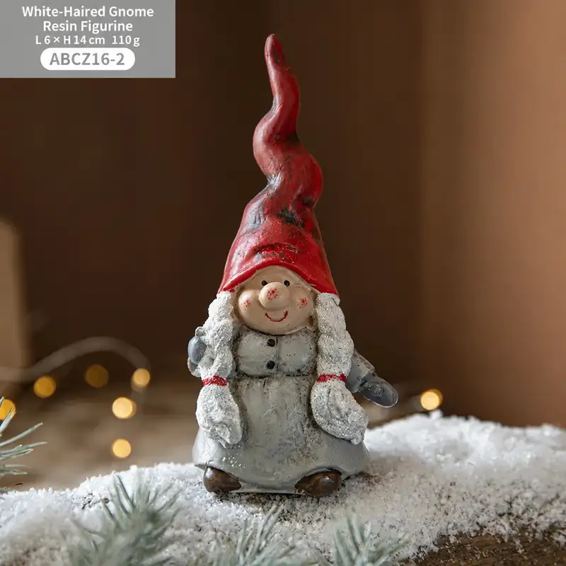 Resin Hand-Painted Santa Gnome Decoration