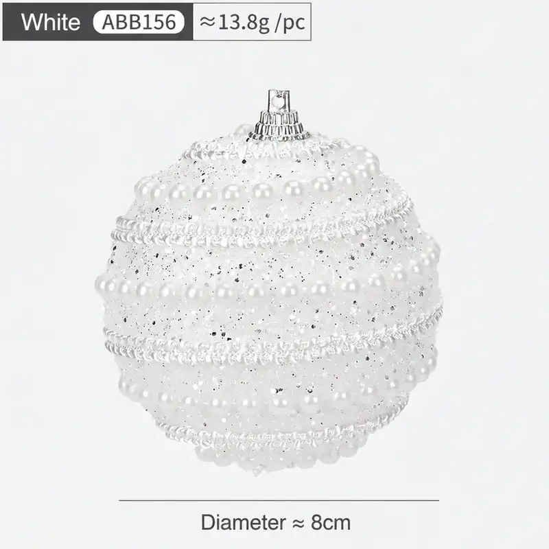 Premium Pearl-Ribbed Hand-Painted Christmas Ball Ornament