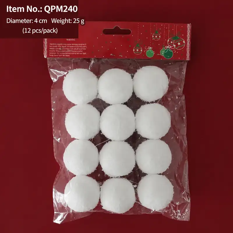 White Foam Snowball Christmas Tree Hanging Ornament