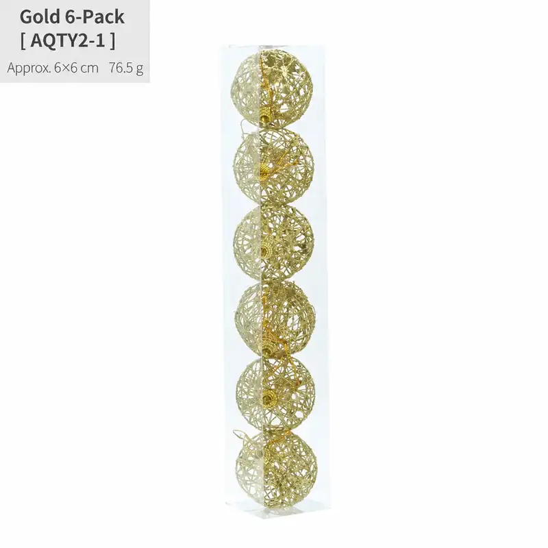 Ironwork Gold-Glitter Christmas Ball Set