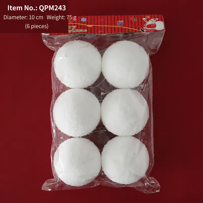 White Foam Snowball Christmas Tree Hanging Ornament