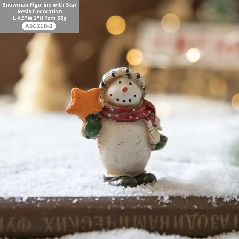 Creative Christmas Painted Resin Snowman Ornament