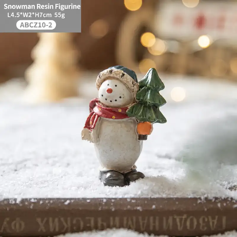 Creative Christmas Painted Resin Snowman Ornament