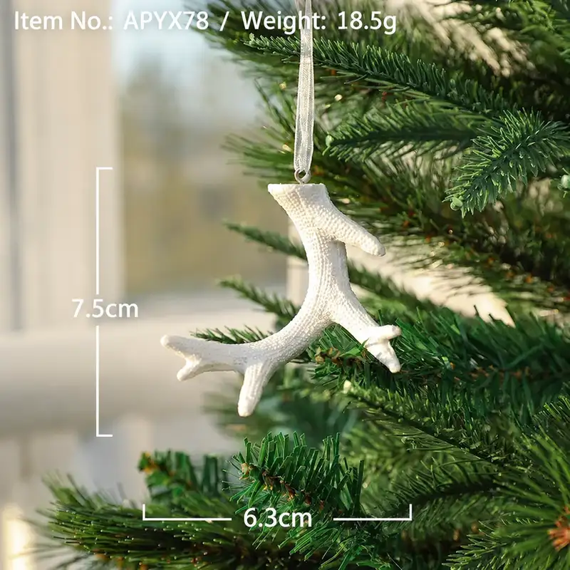 Resin Reindeer Antler Christmas Tree Ornament