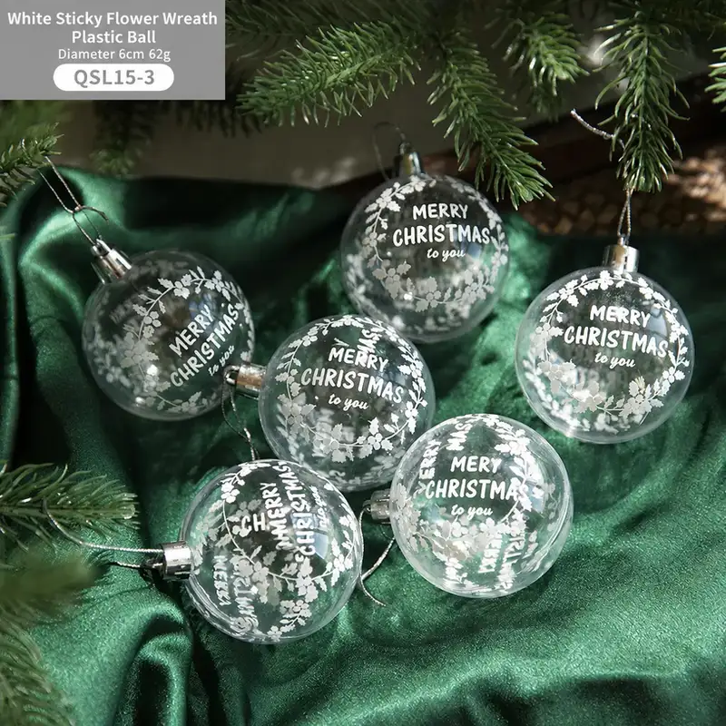 Transparent Acrylic Painted Christmas Ball Hanging Ornament