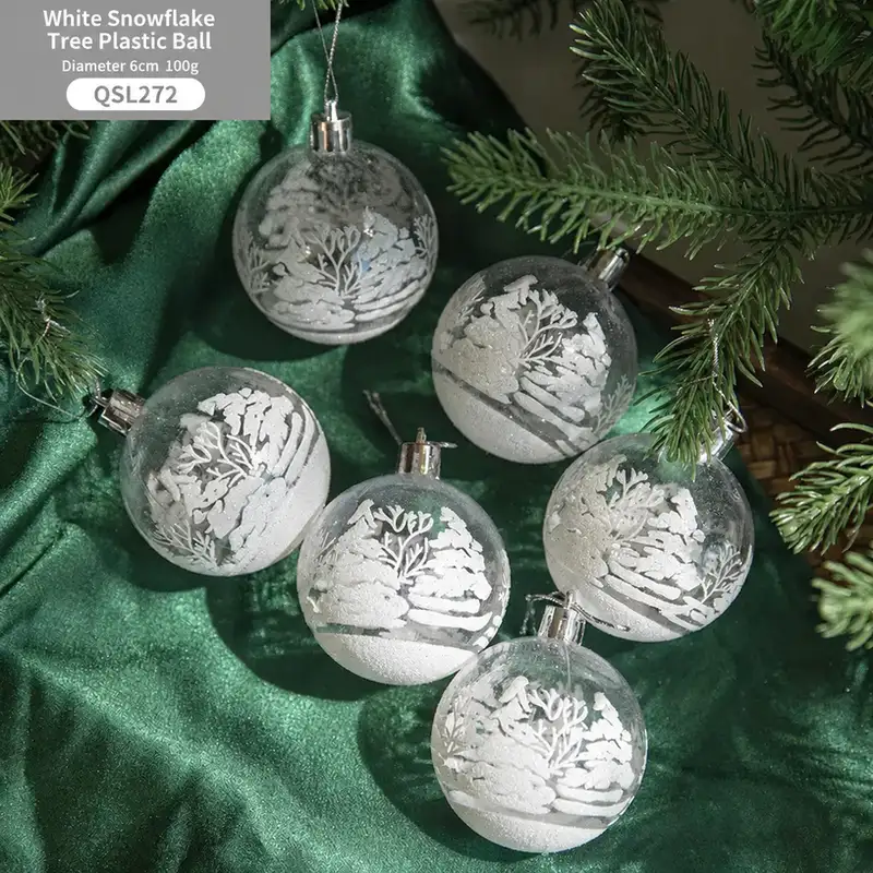 Transparent Acrylic Painted Christmas Ball Hanging Ornament