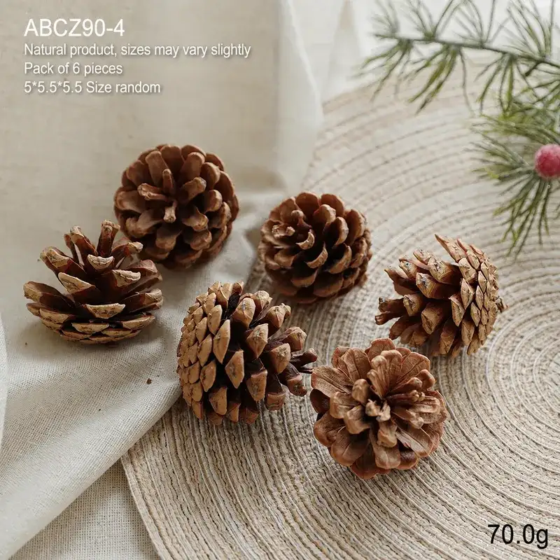 Christmas Natural Pine Cones and Raw Wood Decorative Materials