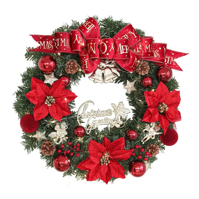High-density lighted Christmas wreath for door, window and wall hanging decoration