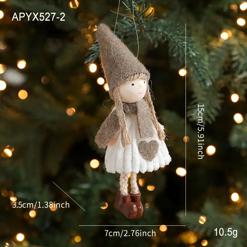 毛絨灰帽雪人聖誕掛飾