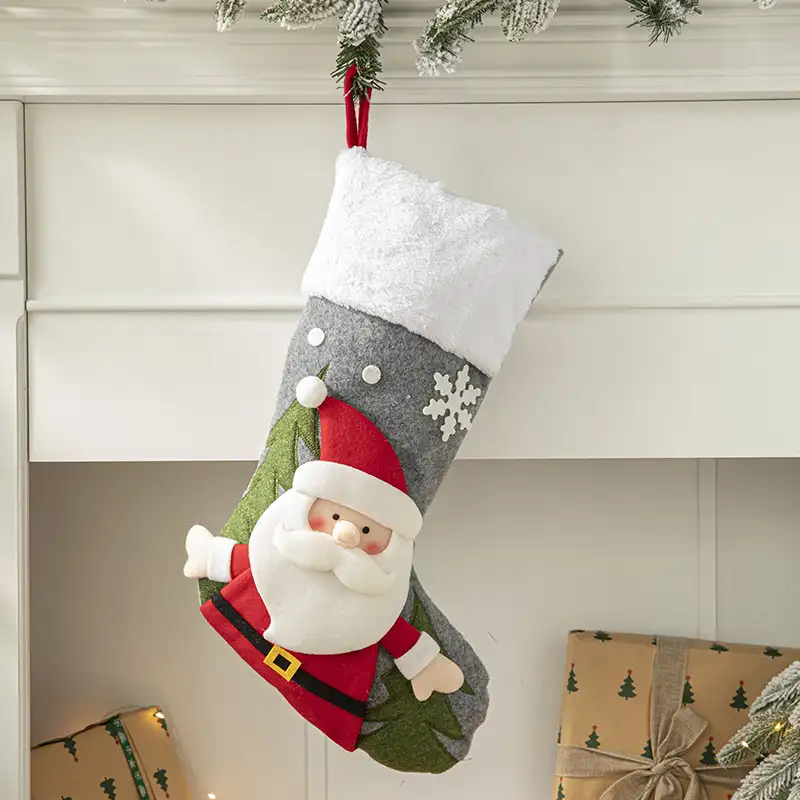 Red Santa Claus Fabric Gift Bag