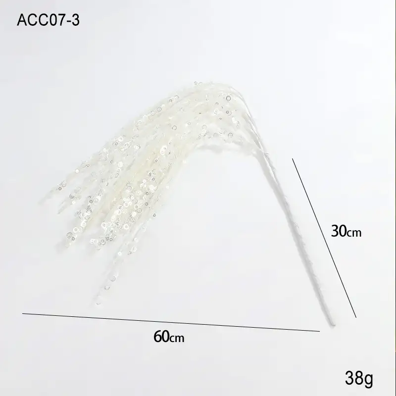60cm亮片麥穗聖誕插枝