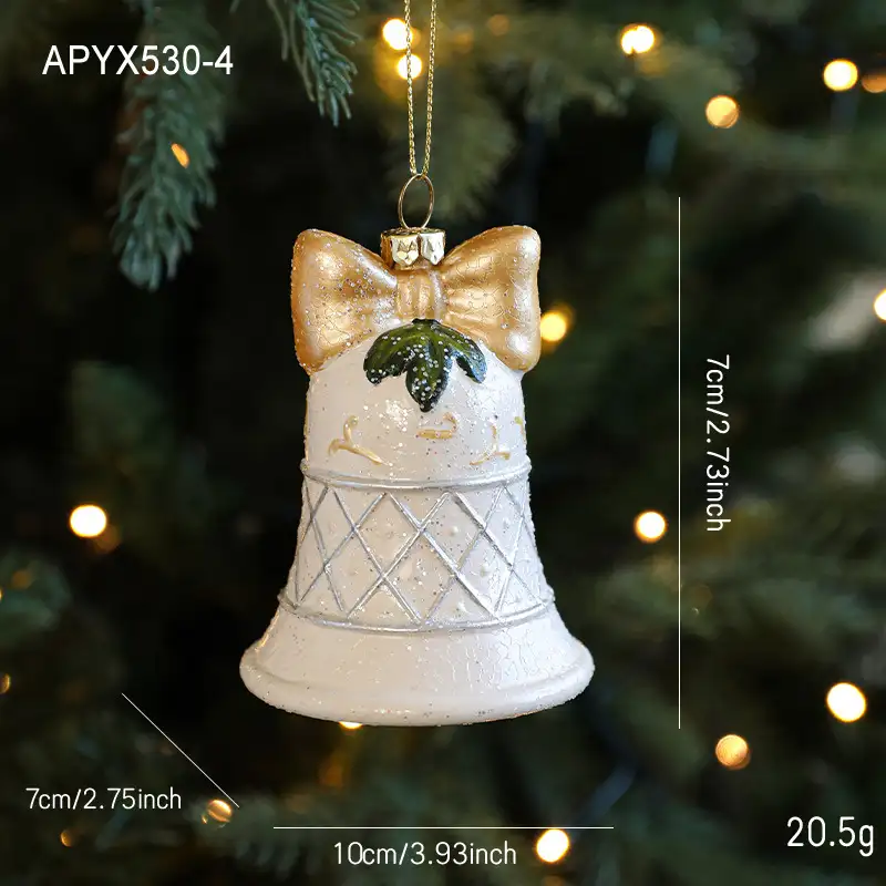 White and green snowflake Santa plastic hanging ornament
